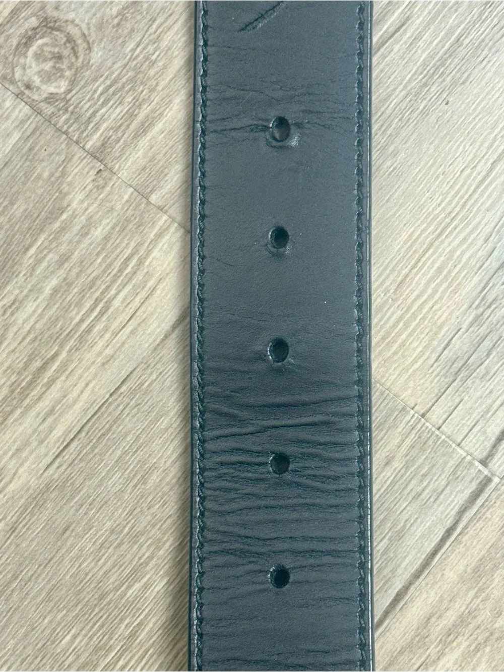 Gucci Interlocking G Black Leather Belt Silver Buckle Size 95/38